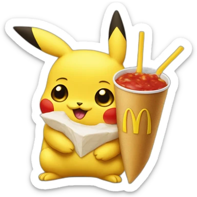 picatchu eats a Mc Donald's sticker