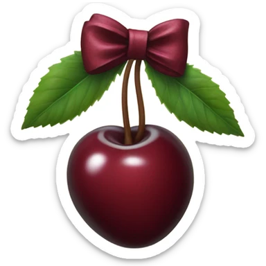 cherry with burgundy bow sticker
