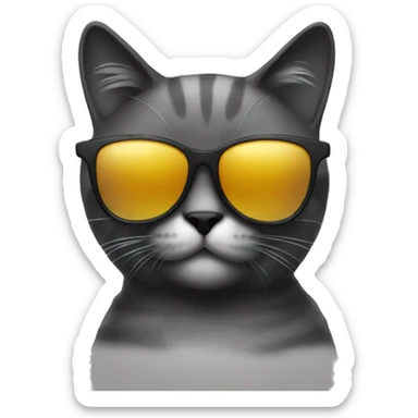 back Cat with sunglasses sticker