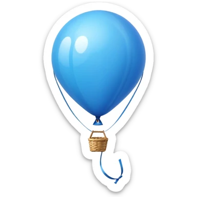 Blauer ballon mit einem stock am ende des seiles  sticker