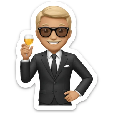 monopoly figurine man with sunglasses sticker