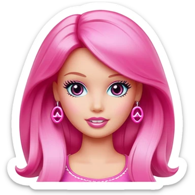 Barbie face pink logo sticker