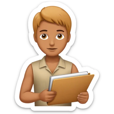 persona con carpeta trabajando sticker