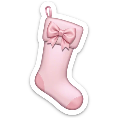 pale pink stocking with pale pink bow sticker