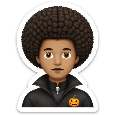 afro halloween man sticker