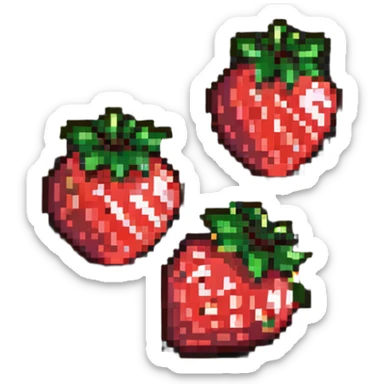 three strawberry tanghulu sticker