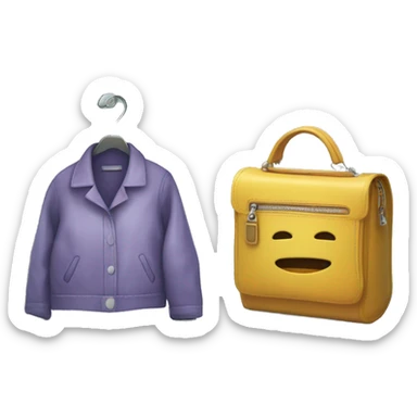 clothes in a medicine cabinet in a handbag, sticker