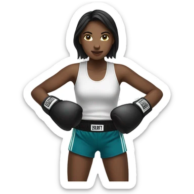 white brunette girl boxing sticker