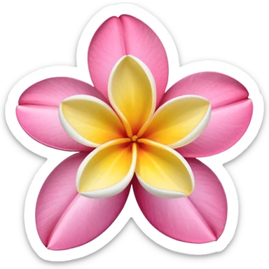 Frangipani Pink flower emoji sticker