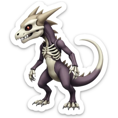 Shiny Badass Edgy Dark Evil Spectral Dusky Spooky Skeletal Cool Hot Stylish Handsome Duskull-Marowak-Darkrai-Fakémon-fusion (full body) sticker