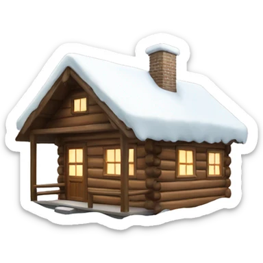 Christmas cabin with snow on roof sticker