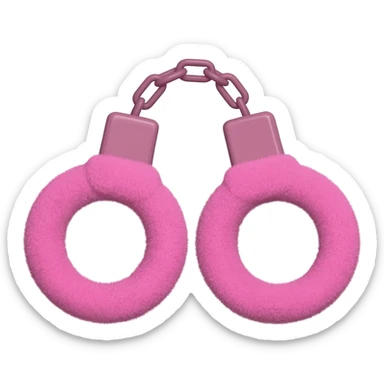 fuzzy pink handcuffs sticker