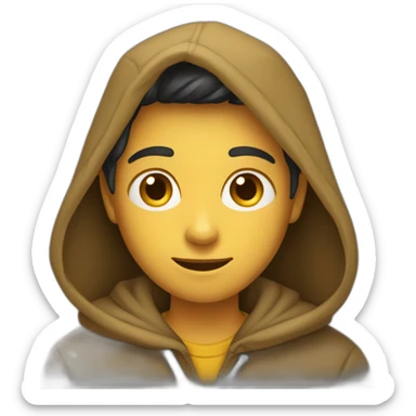 Garçon 13 ans en capuche et cache cou sticker