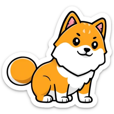 black Shiba Inu dog pooping sticker