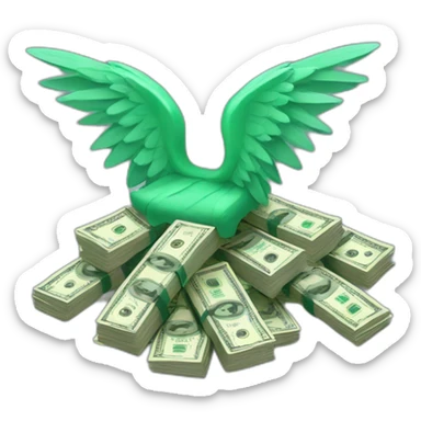 pile of cash with wings 3d emoji sticker