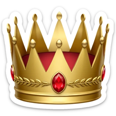 Gold laurel crown with crimson core. sticker