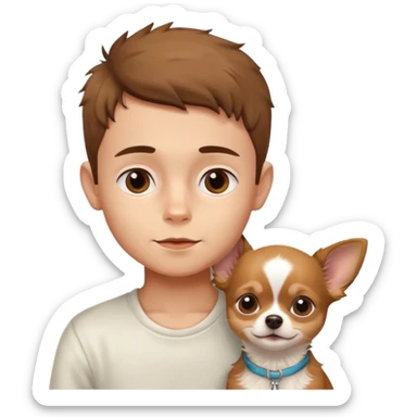 Boy with chiwawa sticker