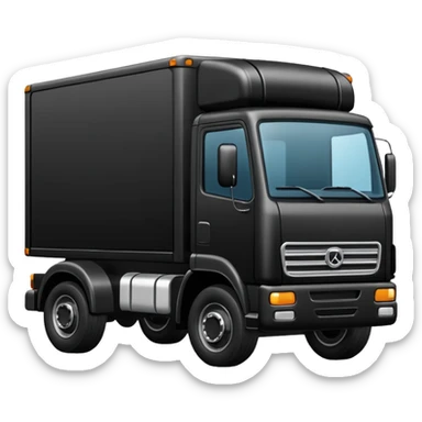 make a shipping truck emoji no colors just black outline of it and white background sticker