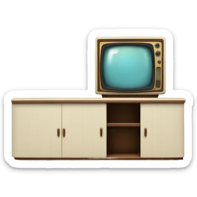 vintage tv cabinet sticker