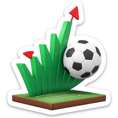 Cinematic realistic 3d growing football graph sticker