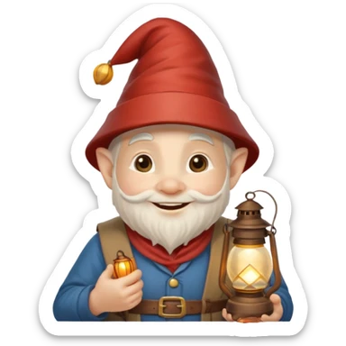 gnome with lanthern sticker