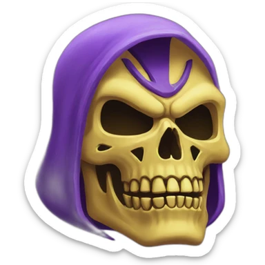 skeletor yellow and purple sticker