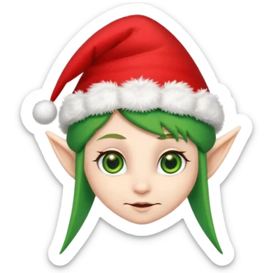 christmas elf head sticker