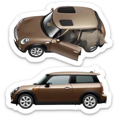 Brown Mini Cooper clubman  sticker