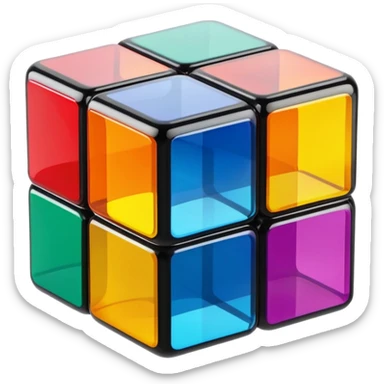 Transparent glass Rubix cube sticker