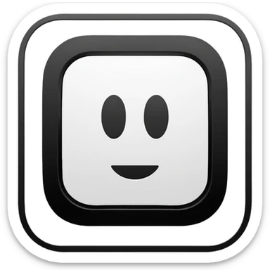 Minimalistic flat vector icon, iOS style, thin black contour on white background. Adobe Illustrator logo "Ai" inside a simple square, clean and modern, no text outside the logo, no shadows. Optionally placed on a minimal computer monitor outline sticker