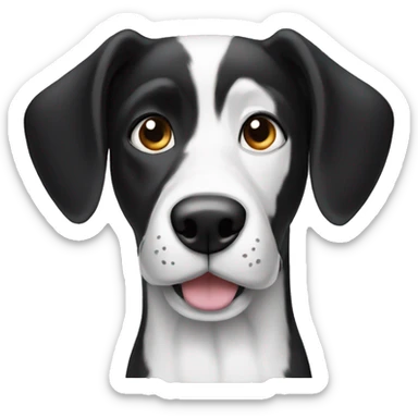 black and white hound with big ears  sticker