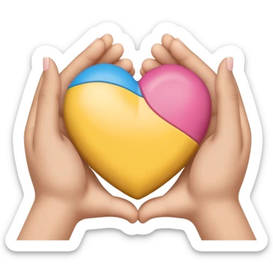 pansexual heart hands sticker