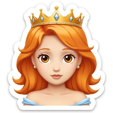Orange-haired princess sticker
