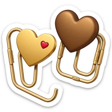 one gold paperclip and one brown heart on top sticker