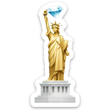 diamond full body liberty statue sticker