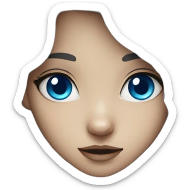 Wolf girl with blue eyes sticker