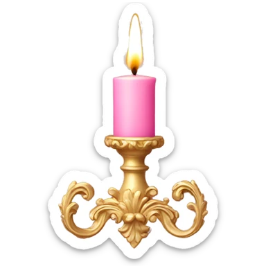 Pink and gold rococo candle  sticker