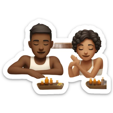 Aroma massage boy and girl sticker