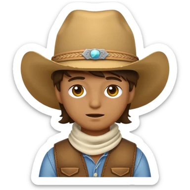 emoji with right eye bandaged with a cow boy hat sticker