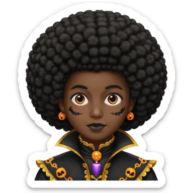 afro halloween sticker