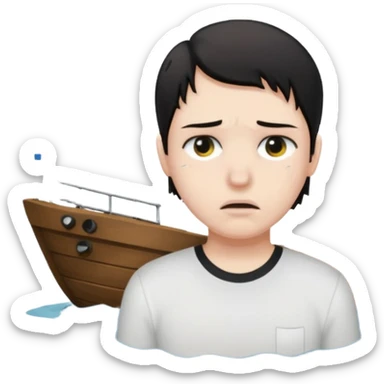 sad cs major drowning on ship sticker