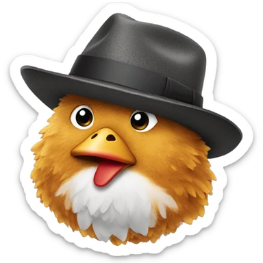 A chicken nugget wearing a fedora  sticker