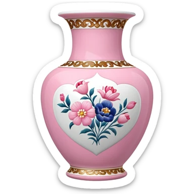 pink and white porcelain with flowers  sticker