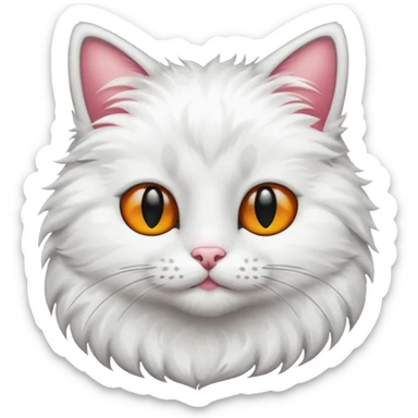 cat white with black spot sticker