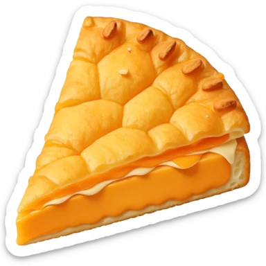 cheese puff with cheese dust sticker