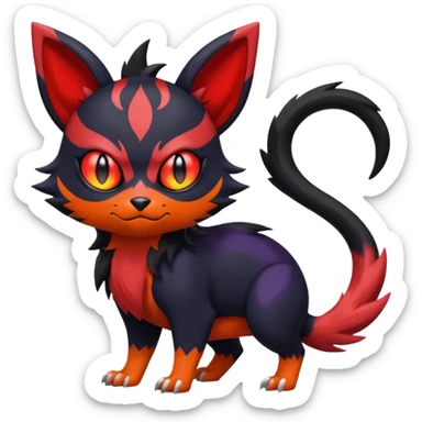 Noibat-Nargacuga-Litten-Torracat-fusion-Fakemon-Pokémon-creature  sticker