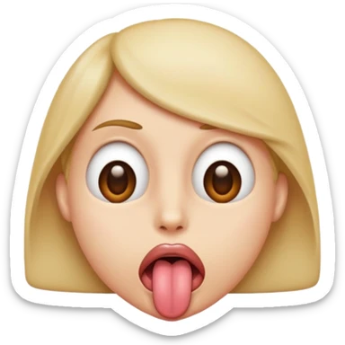  with tongue out and eyes rolled up ￼ sticker