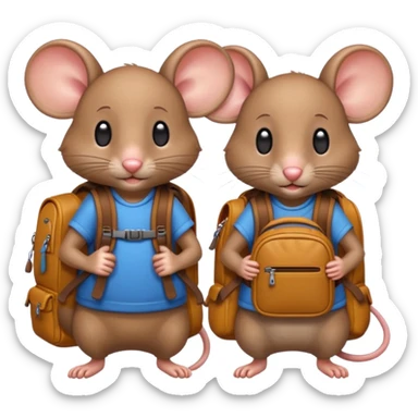 mice with backpacks sticker