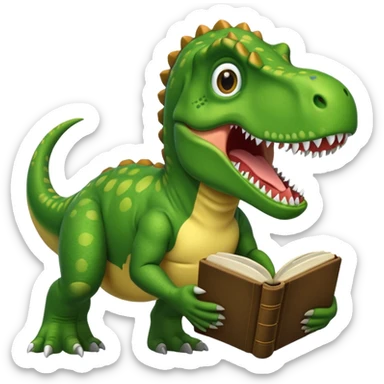 Trex holding a bible sticker