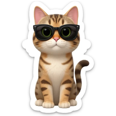 Cat wearing sunglasses sticker